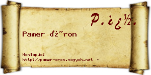 Pamer Áron névjegykártya